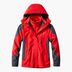 Hooded Jacket White Black Waterproof Men's 3-in-1 Fleece Lined – Hiking, Camping, Outdoor, Winter