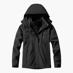 Hooded Jacket White Black Waterproof Men's 3-in-1 Fleece Lined – Hiking, Camping, Outdoor, Winter
