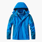 Hooded Jacket White Black Waterproof Men's 3-in-1 Fleece Lined – Hiking, Camping, Outdoor, Winter