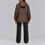 Hooded Jacket Women's Brown Waterproof Drawstring Waist – Casual, Outdoor, Holiday, Gift
