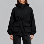 Hooded Jacket Women's Brown Waterproof Drawstring Waist – Casual, Outdoor, Holiday, Gift