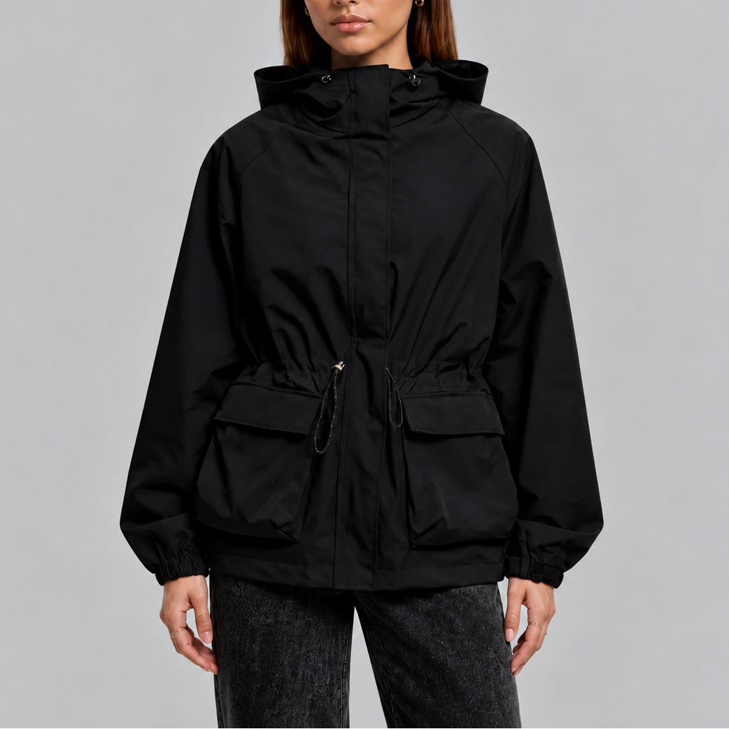 Hooded Jacket Women's Brown Waterproof Drawstring Waist – Casual, Outdoor, Holiday, Gift