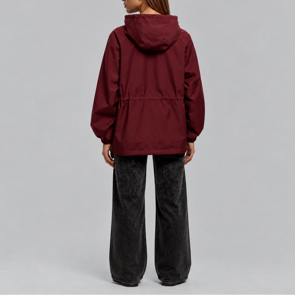 Hooded Jacket Women's Brown Waterproof Drawstring Waist – Casual, Outdoor, Holiday, Gift