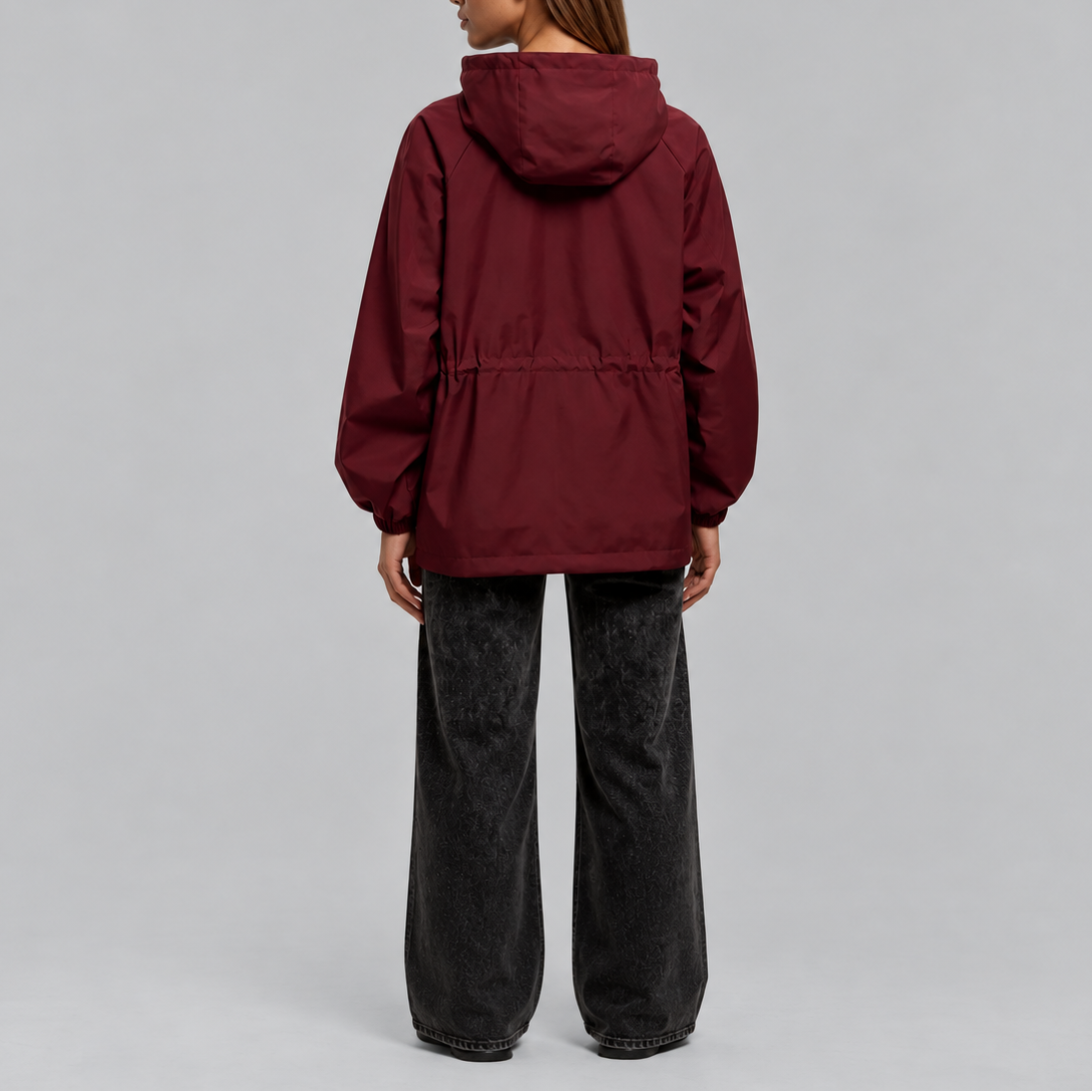 Hooded Jacket Women's Brown Waterproof Drawstring Waist – Casual, Outdoor, Holiday, Gift