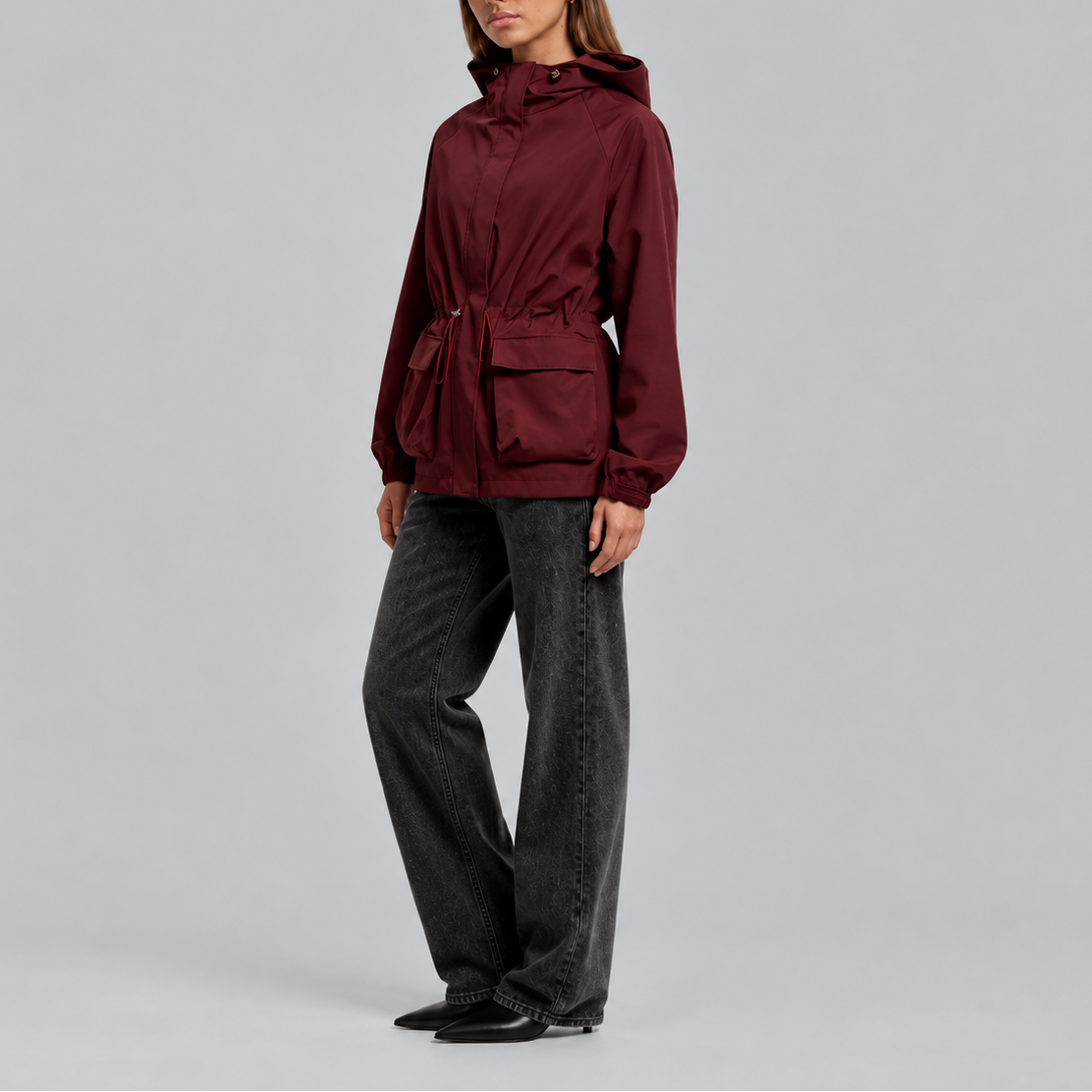 Hooded Jacket Women's Brown Waterproof Drawstring Waist – Casual, Outdoor, Holiday, Gift