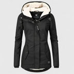 Hooded Jacket Women's Navy Blue Zip-Up Winter Coat with Hood – Casual, Everyday · Werune