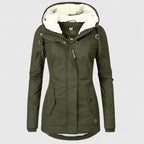 Hooded Jacket Women's Navy Blue Zip-Up Winter Coat with Hood – Casual, Everyday · Werune