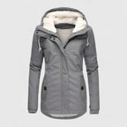 Hooded Jacket Women's Navy Blue Zip-Up Winter Coat with Hood – Casual, Everyday · Werune