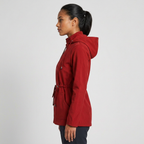 Hooded Jacket Women's Red Softshell Zip-Up Drawstring Waist – Casual, Outdoor · Werune