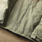 Hooded Outdoor Jacket Khaki Fleece-Lined Men's – Casual, Camping, Hiking, Everyday Wear