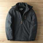 Hooded Outdoor Jacket Khaki Fleece-Lined Men's – Casual, Camping, Hiking, Everyday Wear
