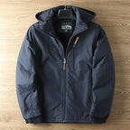 Hooded Outdoor Jacket Khaki Fleece-Lined Men's – Casual, Camping, Hiking, Everyday Wear