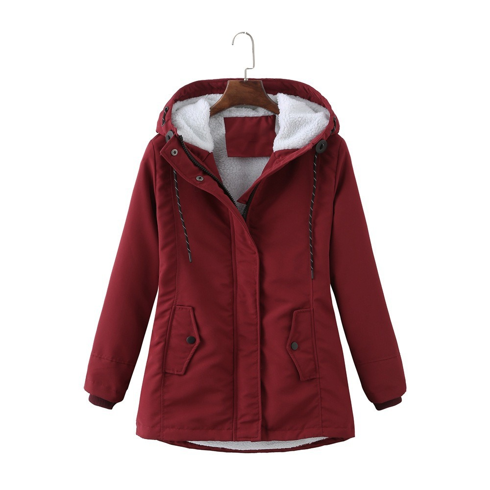 Hooded Parka Coat Fleece-Lined Green Women's Winter Jacket – Casual, Everyday Warmth