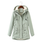 Hooded Parka Coat Fleece-Lined Green Women's Winter Jacket – Casual, Everyday Warmth