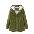Hooded Parka Coat Fleece-Lined Green Women's Winter Jacket – Casual, Everyday Warmth