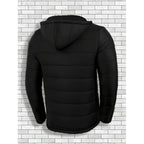 Hooded Puffer Jacket Black Quilted Men's Zip-Up – Casual, Winter, Outdoor, Gift · Werune