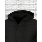 Hooded Puffer Jacket Black Quilted Men's Zip-Up – Casual, Winter, Outdoor, Gift · Werune