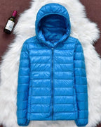 Hooded Puffer Jacket Lightweight Women's Zip-Up Padded Coat – Casual, Travel, Winter Everyday Wear