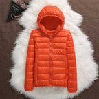 Hooded Puffer Jacket Lightweight Women's Zip-Up Quilted Coat – Casual, Holiday, Everyday Warmth