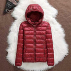 Hooded Puffer Jacket Lightweight Women's Zip-Up Quilted Coat – Casual, Holiday, Everyday Warmth