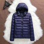Hooded Puffer Jacket Lightweight Women's Zip-Up Quilted Coat – Casual, Holiday, Everyday Warmth
