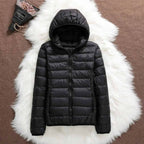 Hooded Puffer Jacket Lightweight Women's Zip-Up Quilted Coat – Casual, Holiday, Everyday Warmth