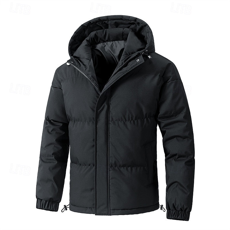 Hooded Puffer Jacket Men's Insulated Light Green Winter Coat – Casual, Outdoor, Everyday Warmth
