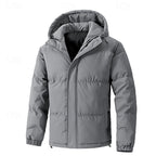 Hooded Puffer Jacket Men's Insulated Light Green Winter Coat – Casual, Outdoor, Everyday Warmth