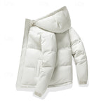 Hooded Puffer Jacket Men's Insulated Light Green Winter Coat – Casual, Outdoor, Everyday Warmth