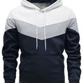 Hooded Pullover Sweatshirt Navy Blue Ribbed Cuffs Men's – Casual, Office, Holiday, Gift