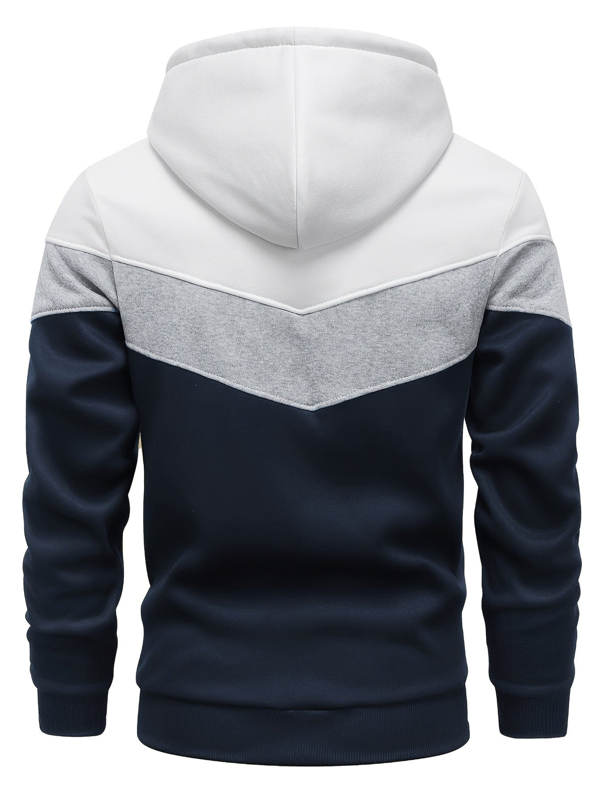 Hooded Pullover Sweatshirt Navy Ribbed Men's – Casual, Gift · Werune
