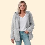 Hooded Sherpa Fleece Jacket Purple Full-Zip Women's – Casual, Holiday · Werune