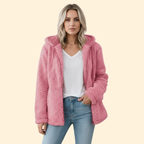Hooded Sherpa Fleece Jacket Purple Full-Zip Women's – Casual, Holiday · Werune