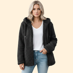 Hooded Sherpa Fleece Jacket Purple Full-Zip Women's – Casual, Holiday · Werune