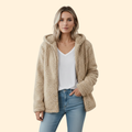 Hooded Sherpa Fleece Jacket Purple Full-Zip Women's – Casual, Holiday · Werune