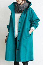Hooded Trench Coat Longline Oversized Women's Windbreaker – Casual, Everyday Outerwear