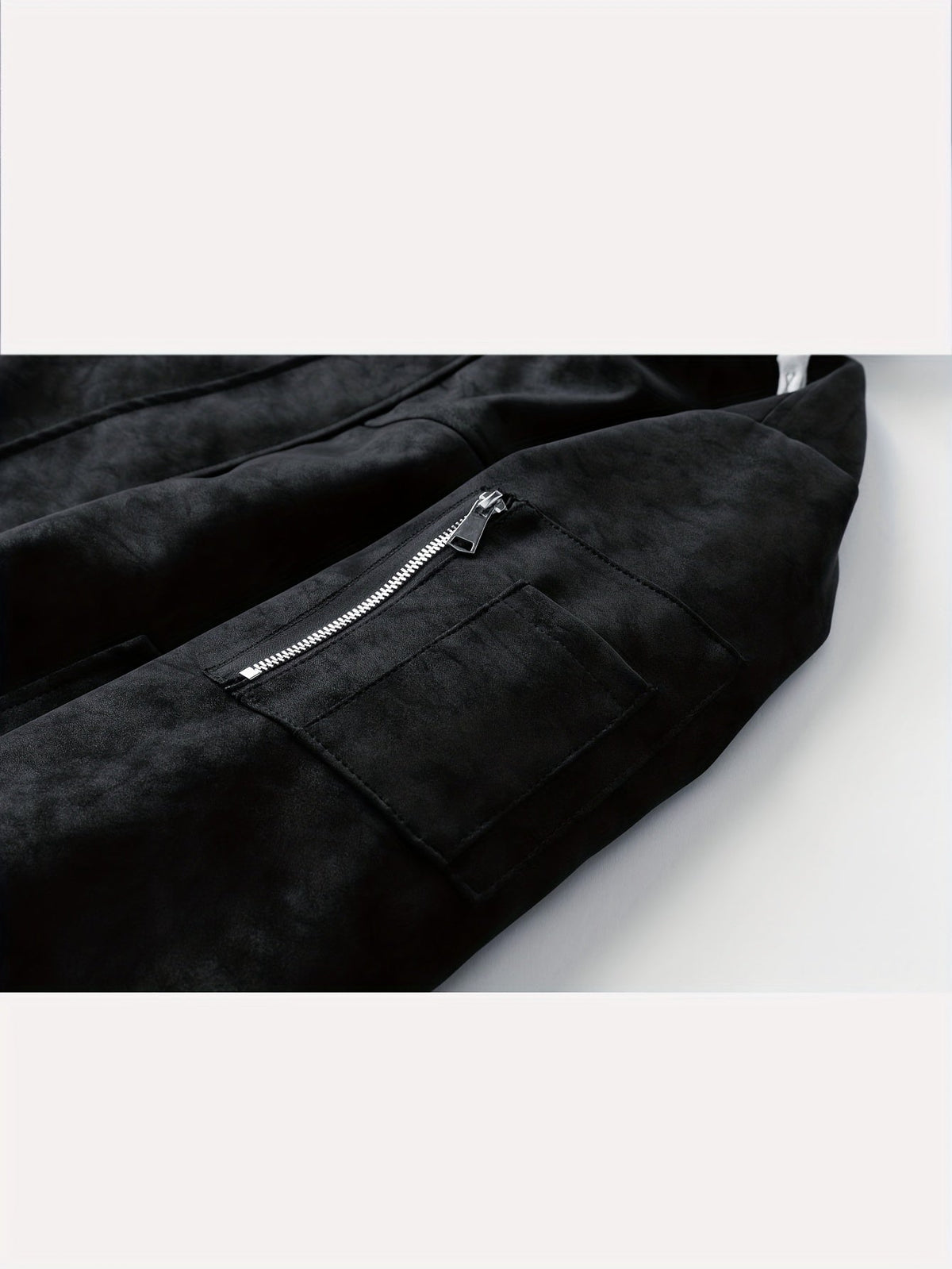 Hooded Utility Jacket Men's Black Zip-Up Cargo Pockets Drawstring – Casual, Everyday