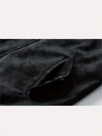 Hooded Utility Jacket Men's Black Zip-Up Cargo Pockets Drawstring – Casual, Everyday
