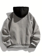 Hooded Utility Jacket Men's Black Zip-Up Cargo Pockets Drawstring – Casual, Everyday