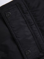 Hooded Winter Coat Men's Black Fleece-Lined Padded Parka – Casual, Warm Outdoor Jacket