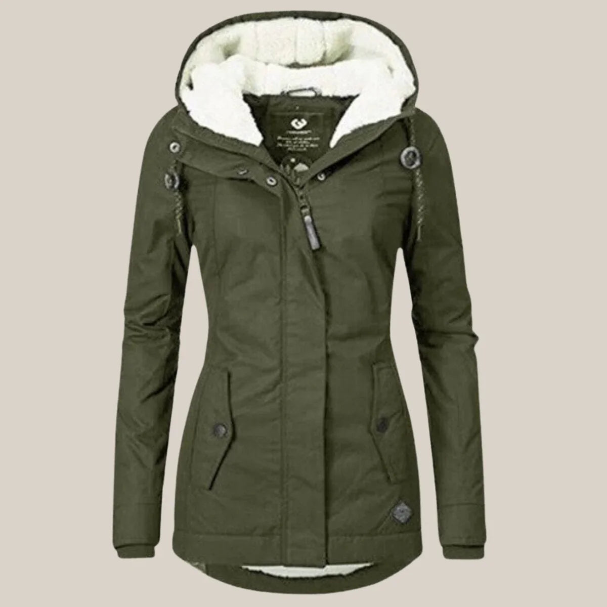 Hooded Winter Jacket Fleece Sherpa-Lined Navy Women's – Casual, Holiday · Werune
