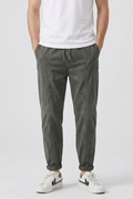 Jogger Trousers Cotton Grey Men's Tapered Leg Drawstring – Casual, Office · Werune