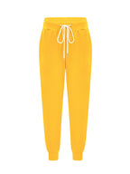 Jogger Trousers Women's Drawstring Yellow Tapered with Pockets – Casual, Home Gym, Yoga, Everyday