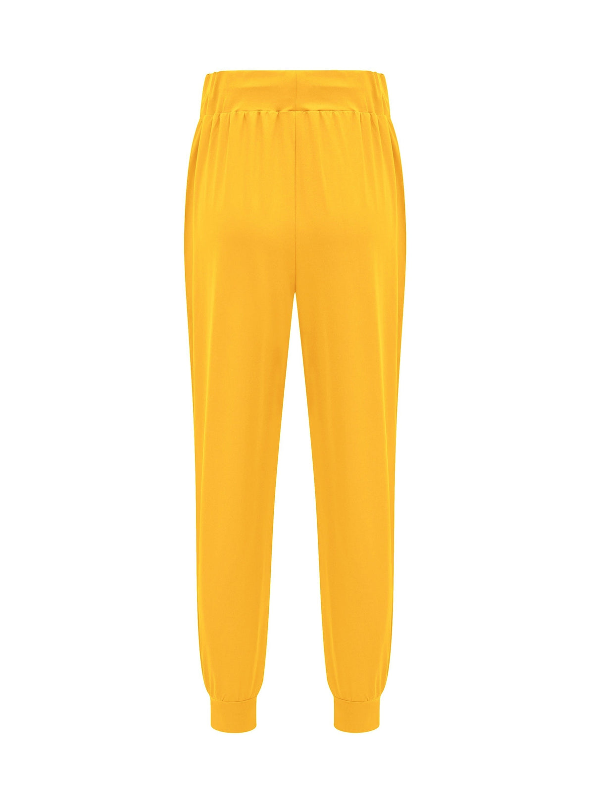 Jogger Trousers Women's Drawstring Yellow Tapered with Pockets – Casual, Home Gym, Yoga, Everyday