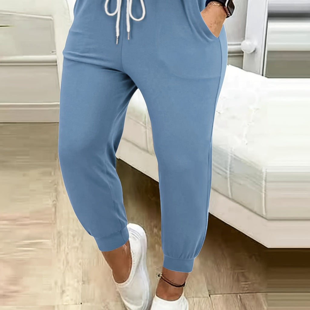 Jogger Trousers Women's Drawstring Yellow Tapered with Pockets – Casual, Home Gym, Yoga, Everyday