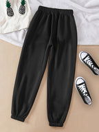 Joggers Drawstring Grey Women's Relaxed Fit Sweatpants – Casual, Loungewear, Gym, Everyday Comfort