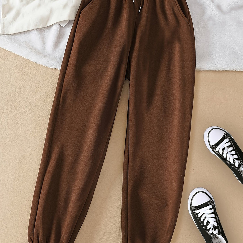 Joggers Drawstring Grey Women's Relaxed Fit Sweatpants – Casual, Loungewear, Gym, Everyday Comfort