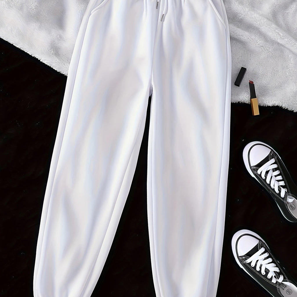 Joggers Drawstring Grey Women's Relaxed Fit Sweatpants – Casual, Loungewear, Gym, Everyday Comfort