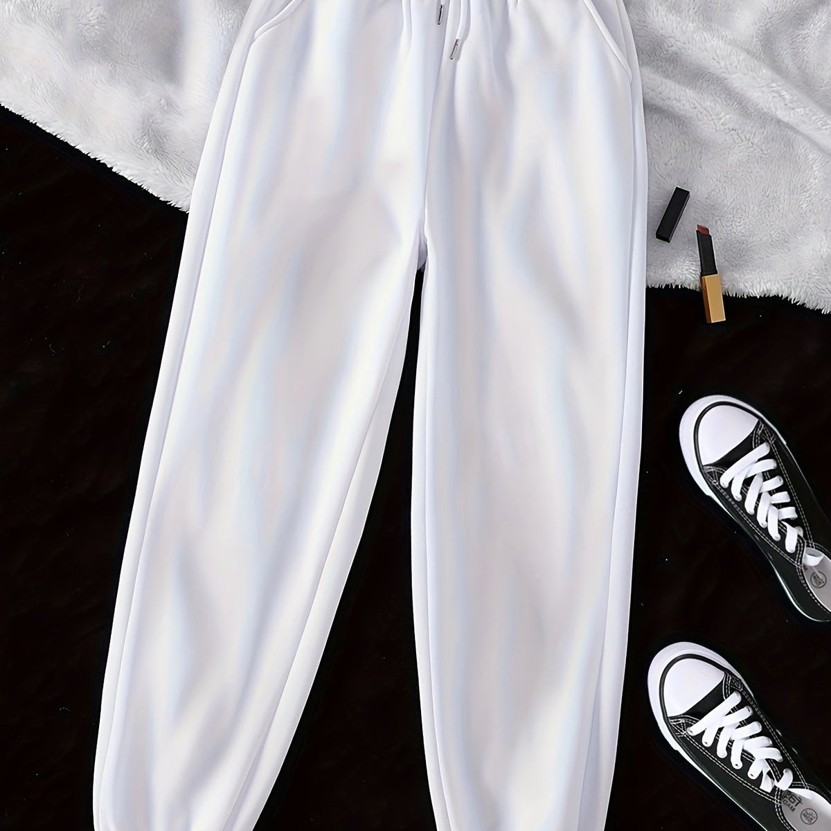 Joggers Drawstring Grey Women's Relaxed Fit Sweatpants – Casual, Loungewear, Gym, Everyday Comfort