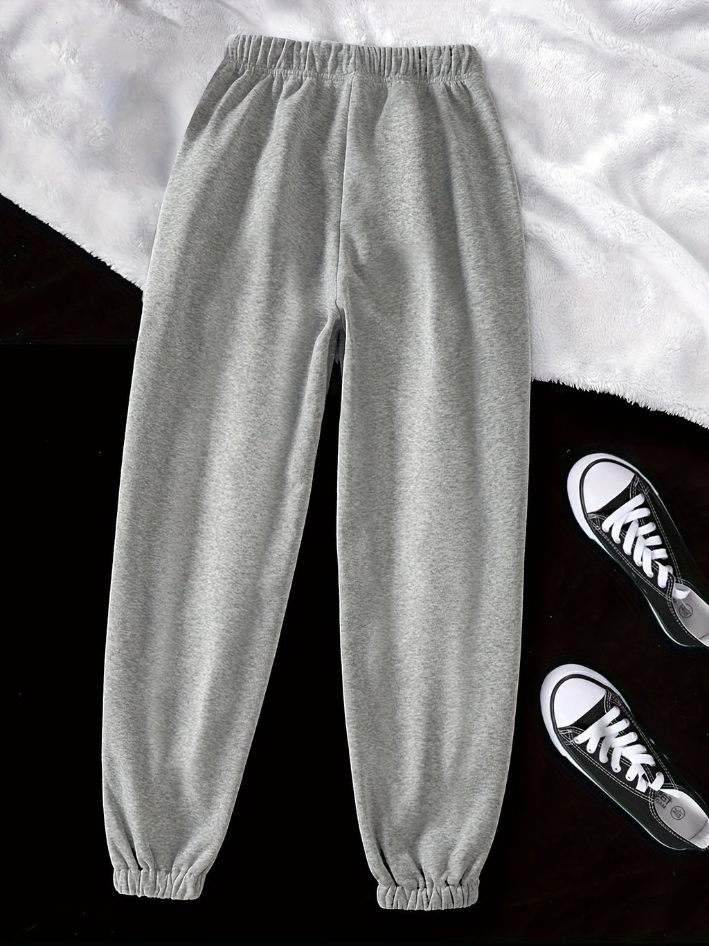 Joggers Drawstring Grey Women's Relaxed Fit Sweatpants – Casual, Loungewear, Gym, Everyday Comfort